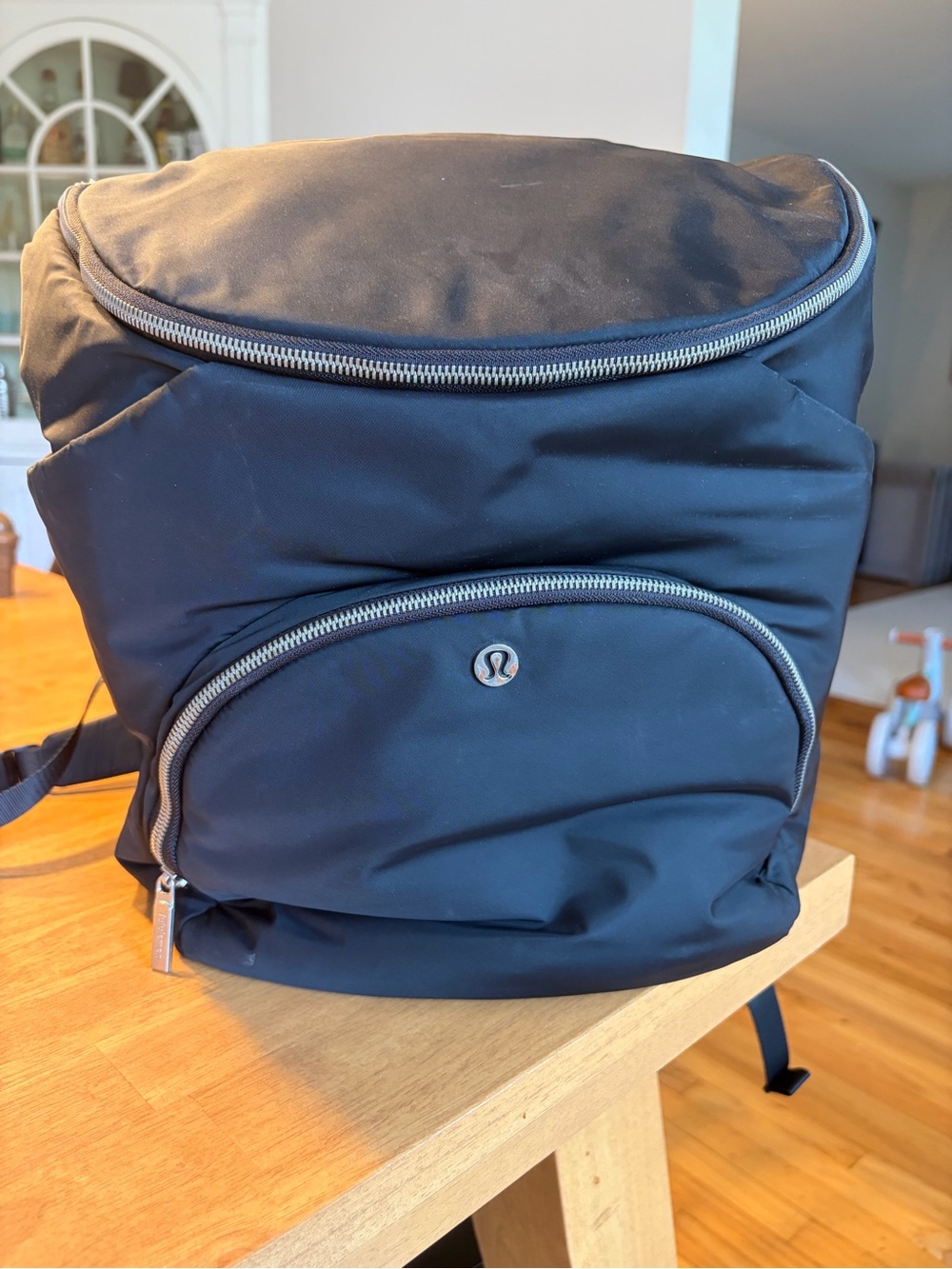 lululemon athletica Black Men's Backpack with Silver Zippers